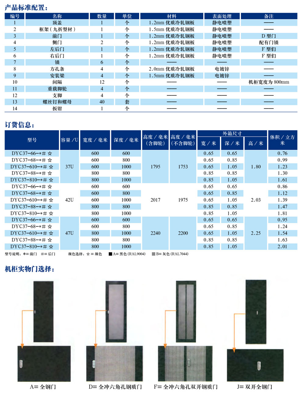 豪華C型網(wǎng)絡(luò )服務(wù)器機柜 DYC CABINET(圖3)